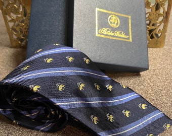 Vintage Brooks Brothers Silk Tie: Navy Blue Golden Fleece