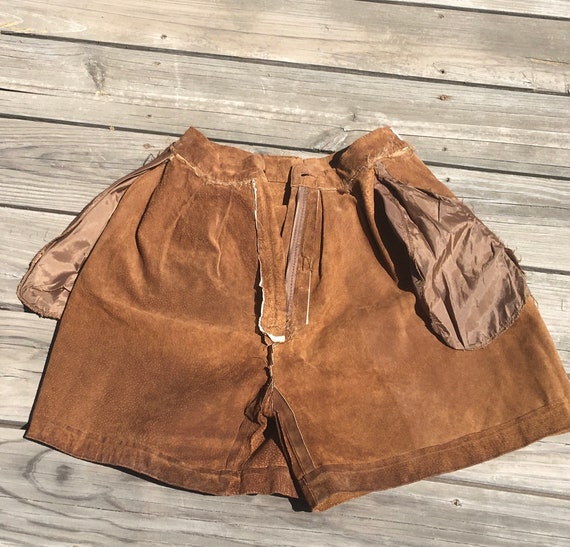 Vintage Brown Suede Ladies Pleated Shorts/Country… - image 9