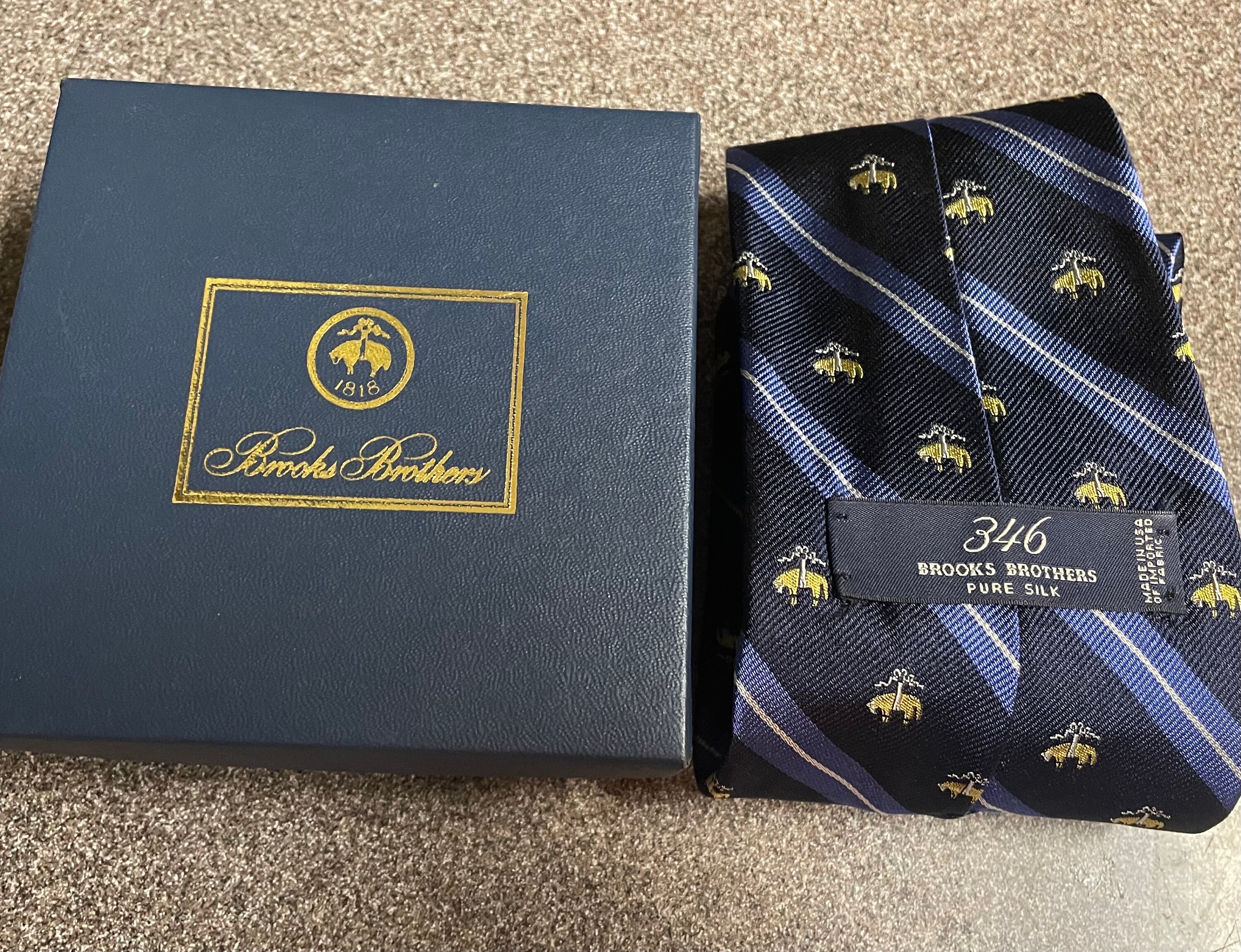 小物 Brooks Brothers Golden Fleece Logo tie 2 Vintage Brooks Brothers Silk Tie: Navy Blue Golden Fleece