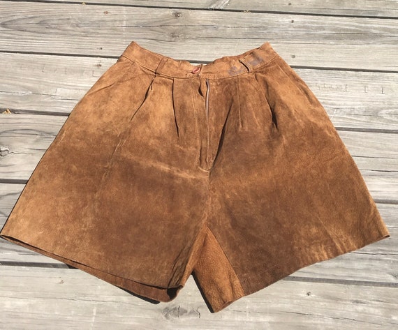 Vintage Brown Suede Ladies Pleated Shorts/Country… - image 3