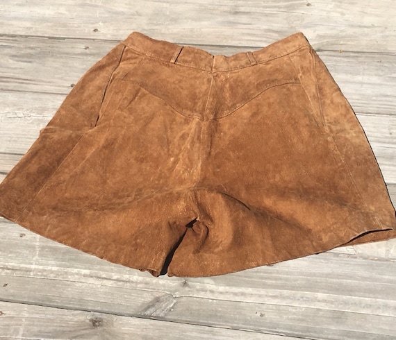 Vintage Brown Suede Ladies Pleated Shorts/Country… - image 1