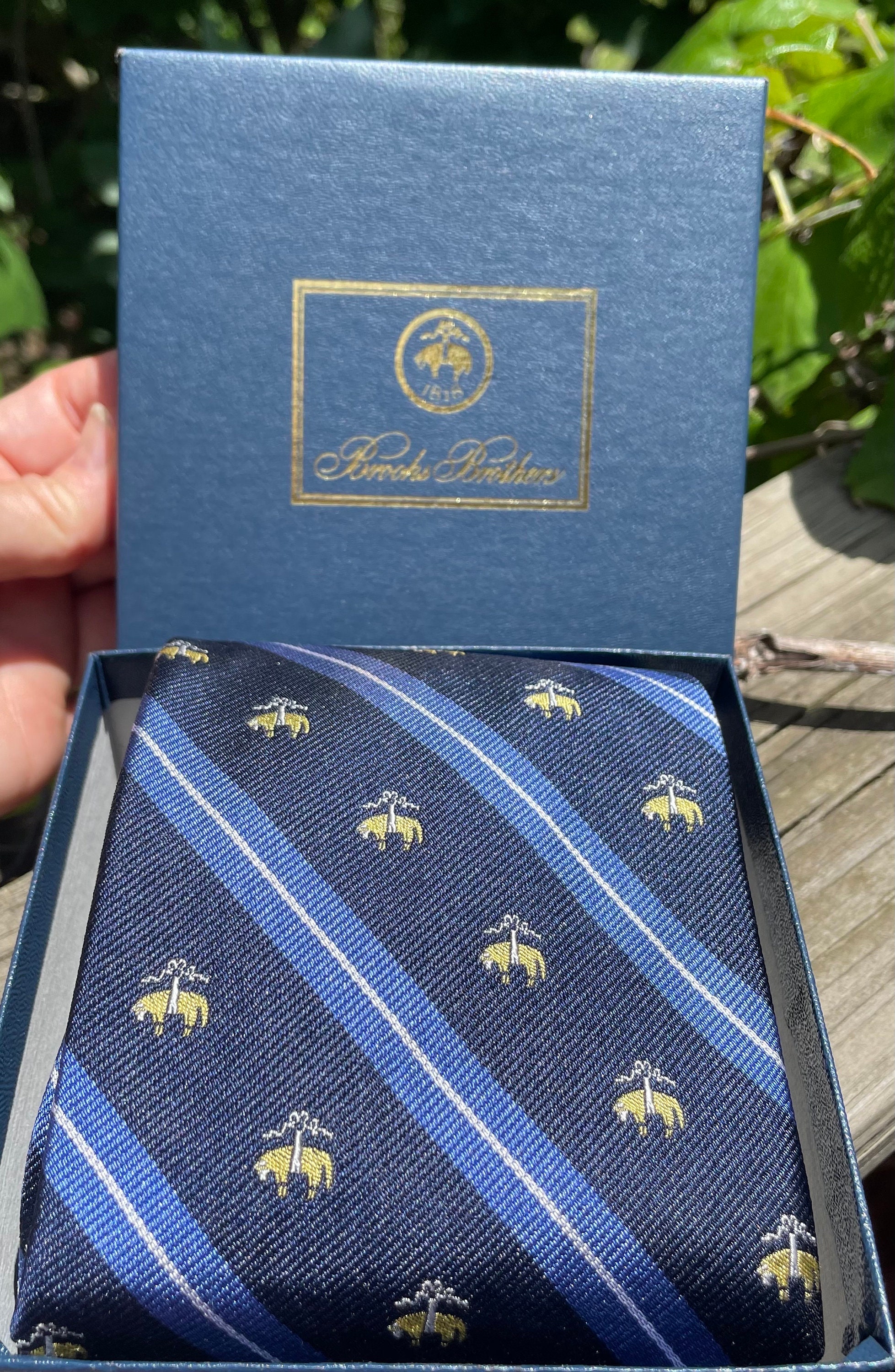 小物 Brooks Brothers Golden Fleece Logo tie 2 Vintage Brooks Brothers Silk Tie: Navy Blue Golden Fleece