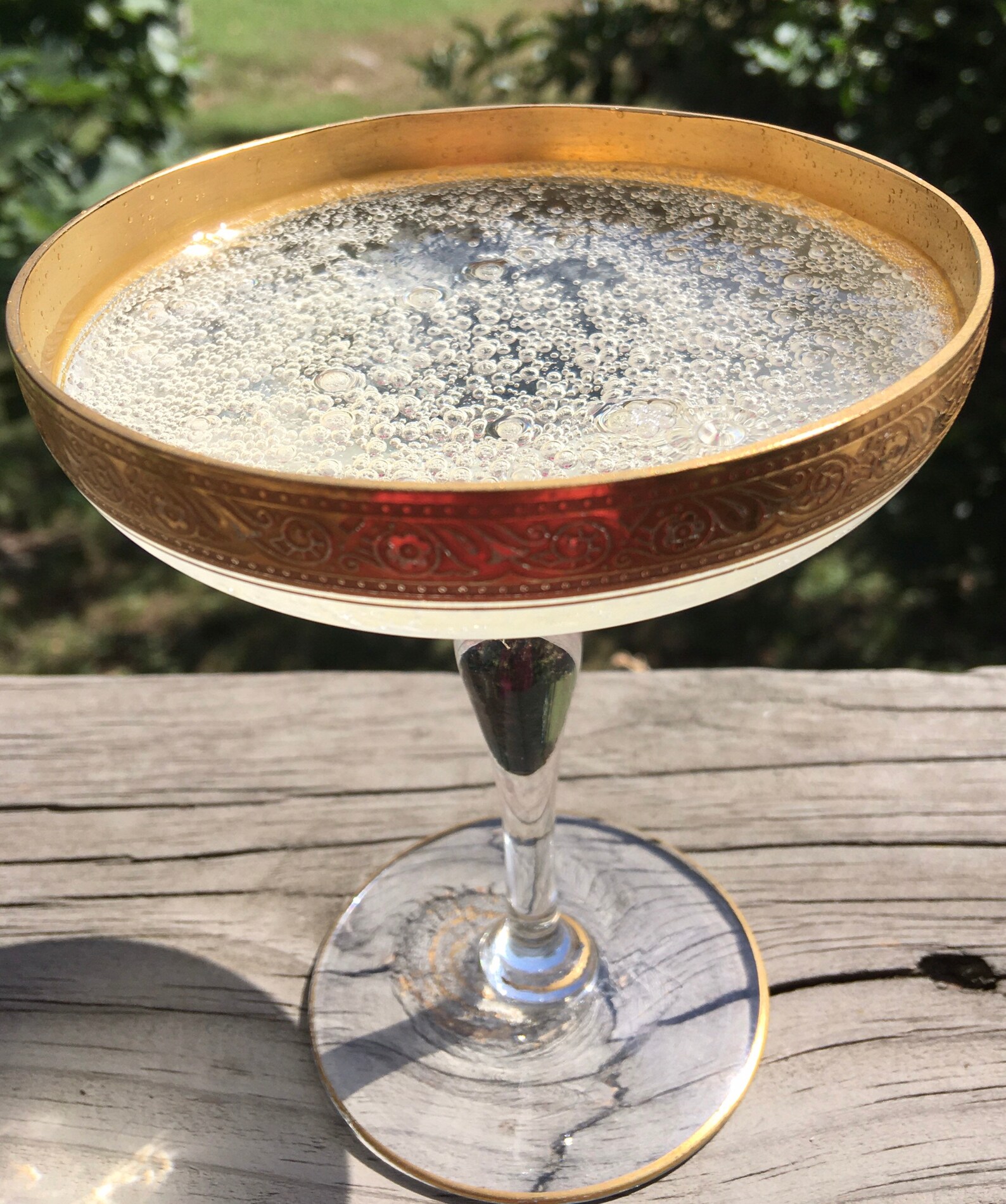 Vintage Hand Blown Delicate Champagne Coupé Glass/Ornate Gold Etsy