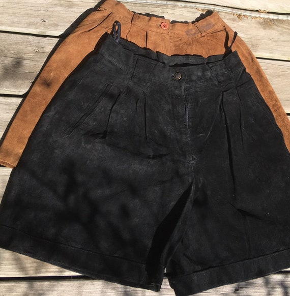 Vintage Brown Suede Ladies Pleated Shorts/Country… - image 8
