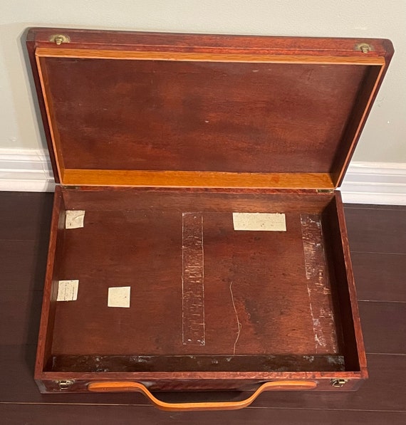 Vintage Hand Crafted Wooden Suitcase/Attaché Case… - image 9