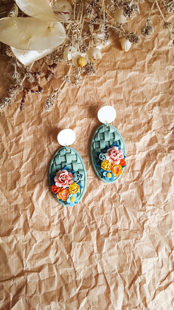 Woven 2024 clay earrings