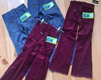 Deadstock fakkels kinderen vintage corduroy KLM origineel jaren 70 Nieuwe oude voorraad dode voorraad