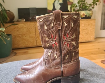 Vintage 1950s 60s Tall Lace Leather Work Boots Size 7 3E - Etsy