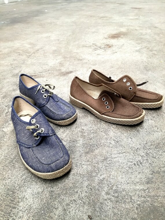 Deadstock vintage canvas shoes mens size 41 7 new