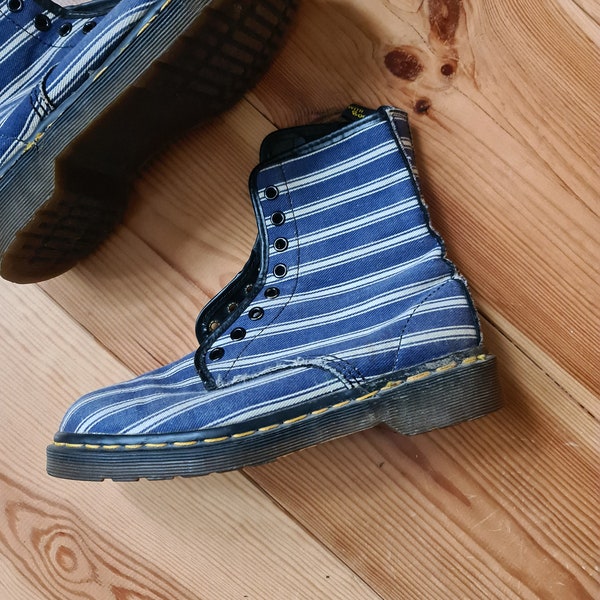 Dr Martens denim made in England striped vegan