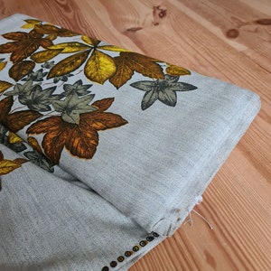 Tela deadstock nuevo stock viejo 1970 hojas de otoño algodón grueso prado els