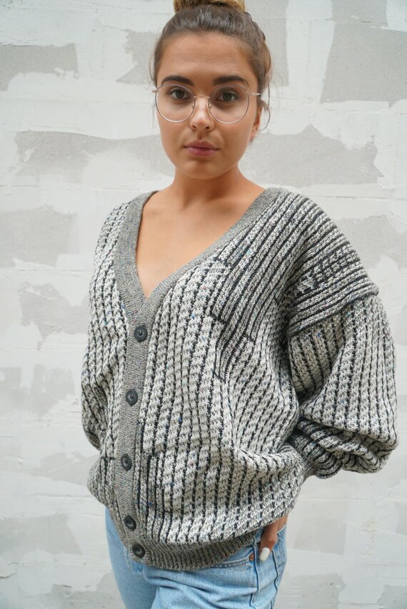 Deadstock cardigan 1980 vintage Kapart oversized … - image 4