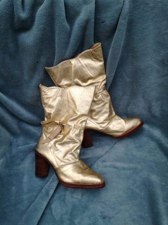Vintage Jan Jansen amsterdam designer gold boots … - image 8