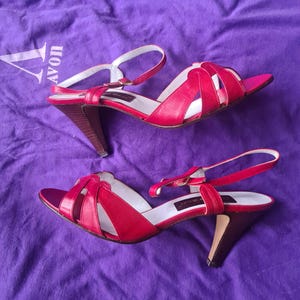 Escarpins à talons hauts, peep toe, escarpins 1980, taille 39, chaussures palazzo vintage non portées fabriquées en Italie