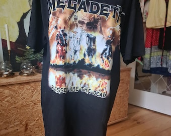 Camiseta vintage da turnê de 2007 do Megadeth Blessed Are The Dead.