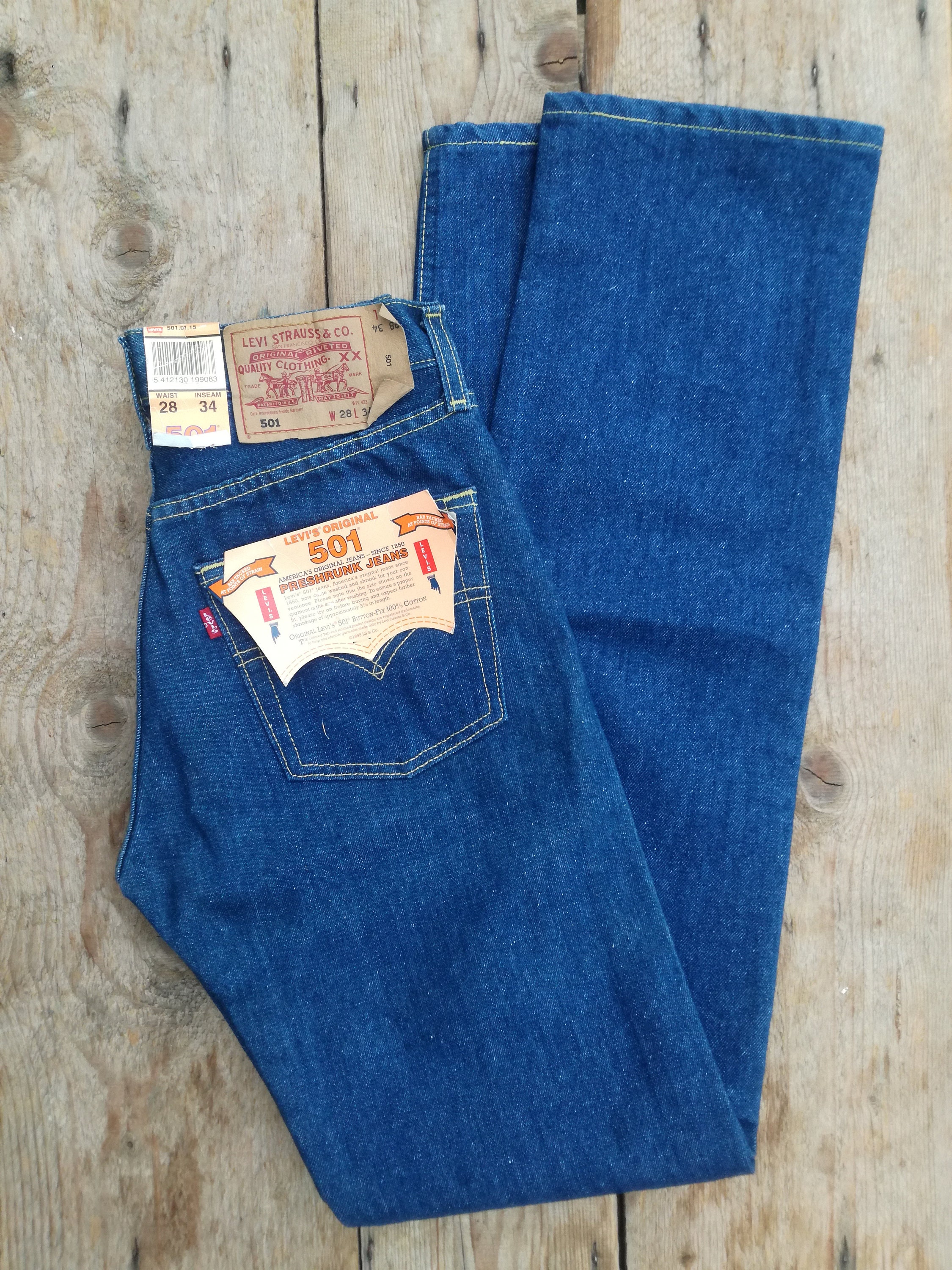 Buy Deadstock Levi Strauss 501 Vintage Levi's Unworn W28 L34 Online in  India - Etsy