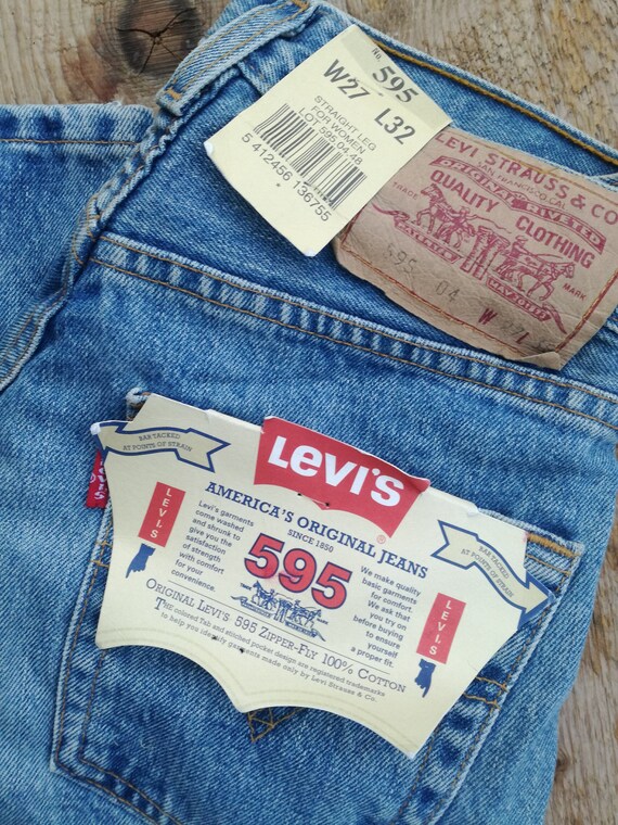 Deadstock Levis 595 Vintage Levi's Unworn W27 L32 Light | Etsy Denmark