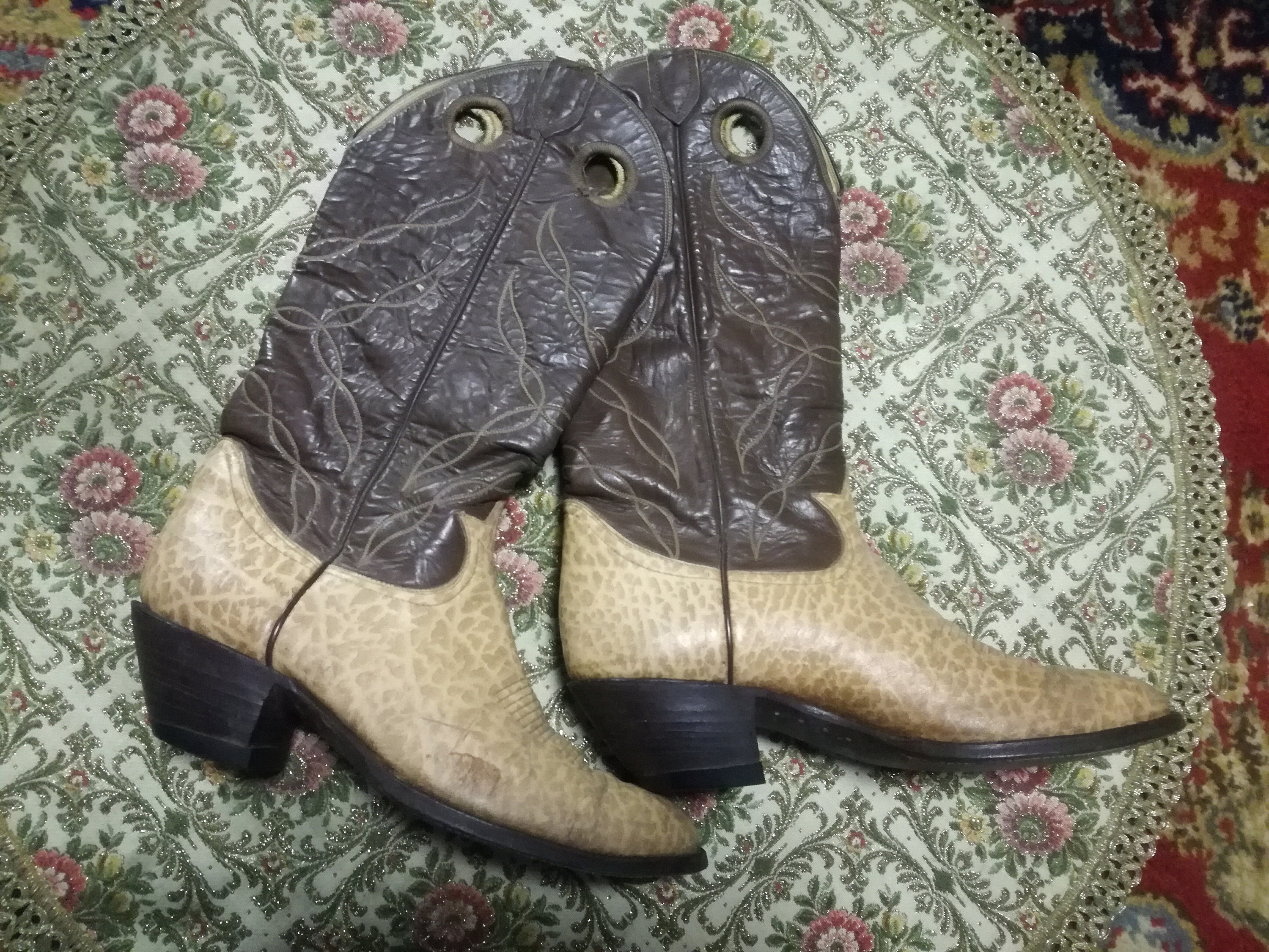Vintage TONY LAMA 2-Tone Cowboy Laarzen ~ 10 EE ~ Western Ranchwear ~ Rockabilly Schoenen Herenschoenen Laarzen Cowboy & Westernlaarzen 
