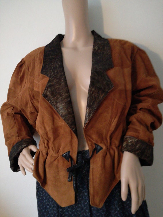 patchwork leather coat