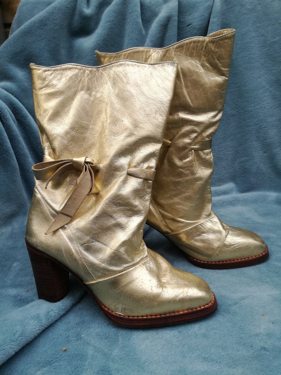 Vintage Jan Jansen amsterdam designer gold boots … - image 5