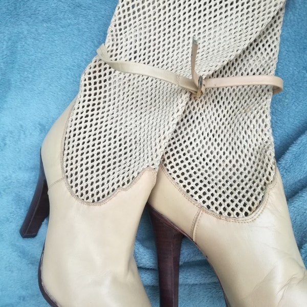 Vintage boots leather 70s as unworn 1970s size eu 36