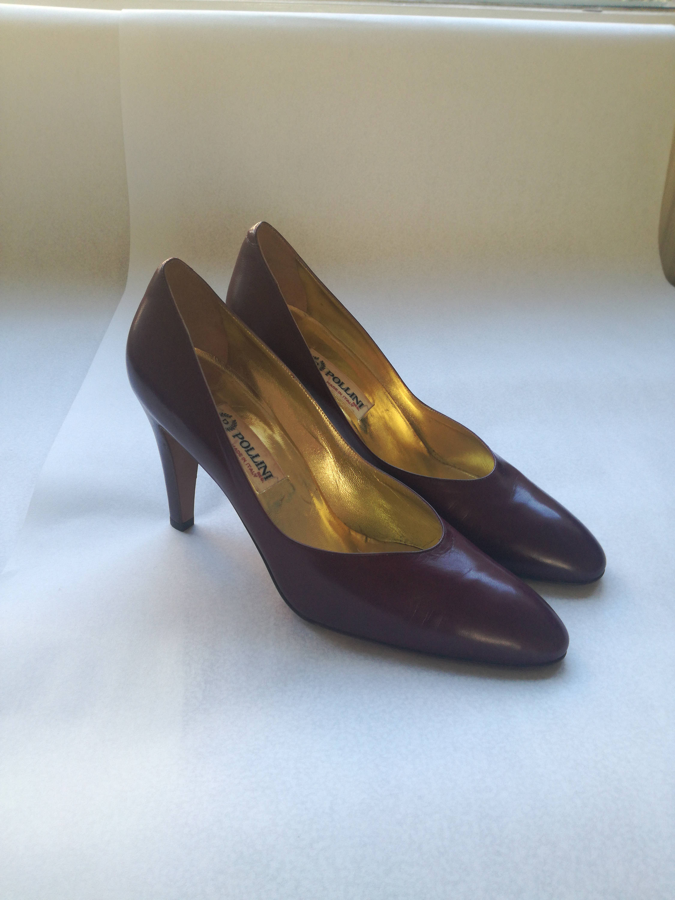 Deadstock vintage Pollini nos pumps aubergine gold unworn new | Etsy