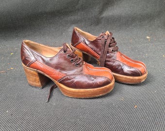 American Walker 1970 Deadstock Vintage Two Tone Men 8.5 Shoe Vinyl 