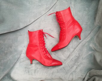 red ankle boots sale
