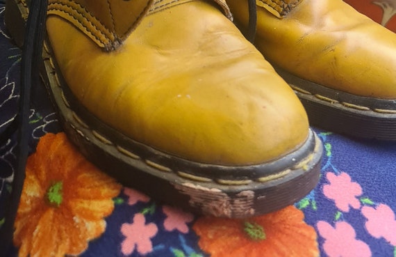 Dr Martens Vintage 80s Made in England Distressed Yellow - Etsy