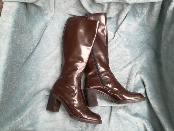 Vintage (rain) boots high heels blok heels 70s 80s