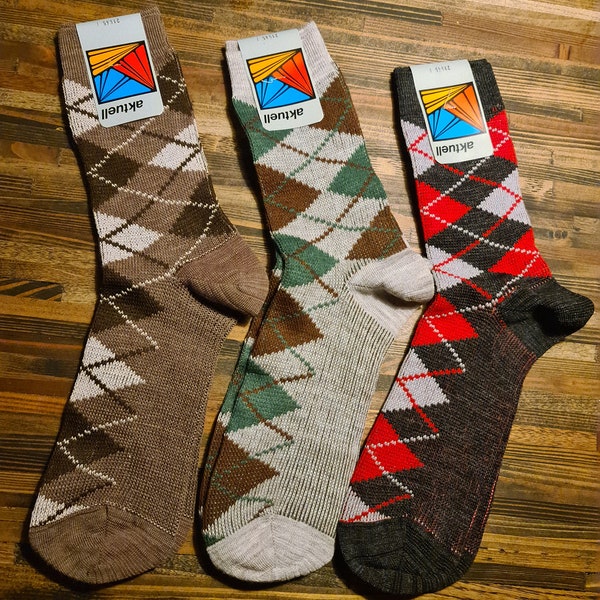 3er Set Vintage Deadstock 1960 1970 Herren Socken ungetragen Nos mit Etikett Gr. 40 - 42