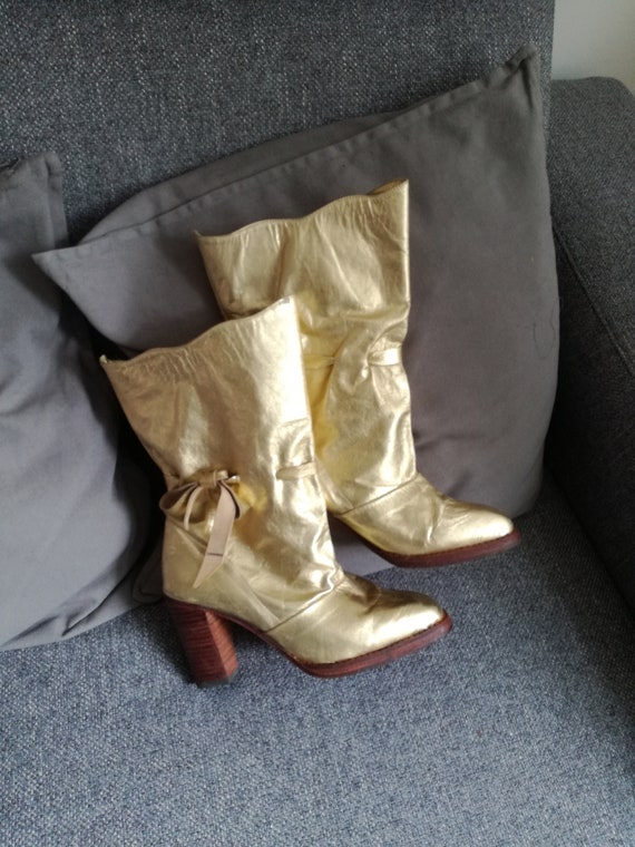 Vintage Jan Jansen amsterdam designer gold boots … - image 1