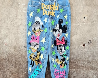 High Waist sequin Disney jeans Lee cooper