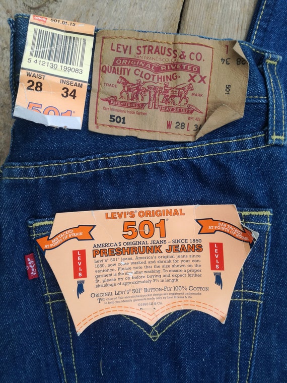 Deadstock Levi Strauss 501 Vintage Levi's Unworn W28 L34 | Etsy