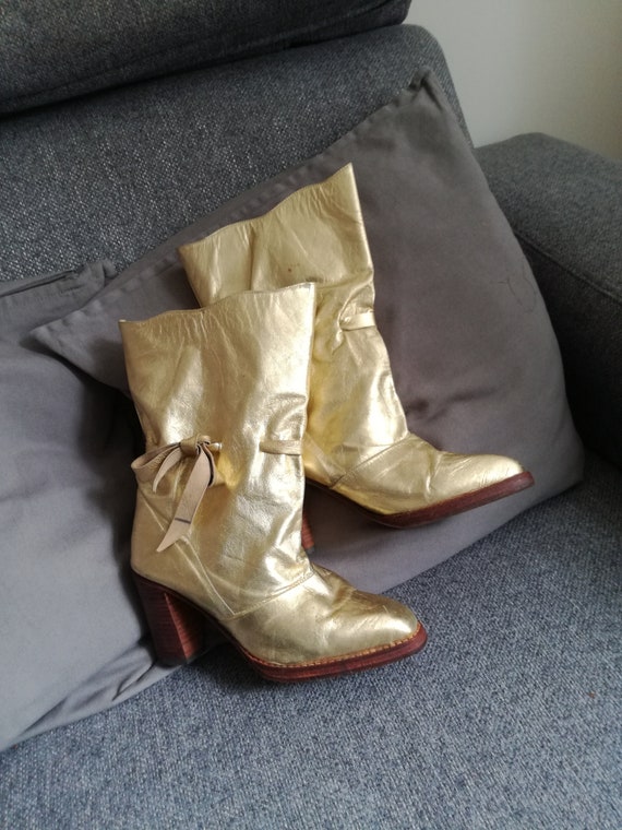 Vintage Jan Jansen amsterdam designer gold boots … - image 9