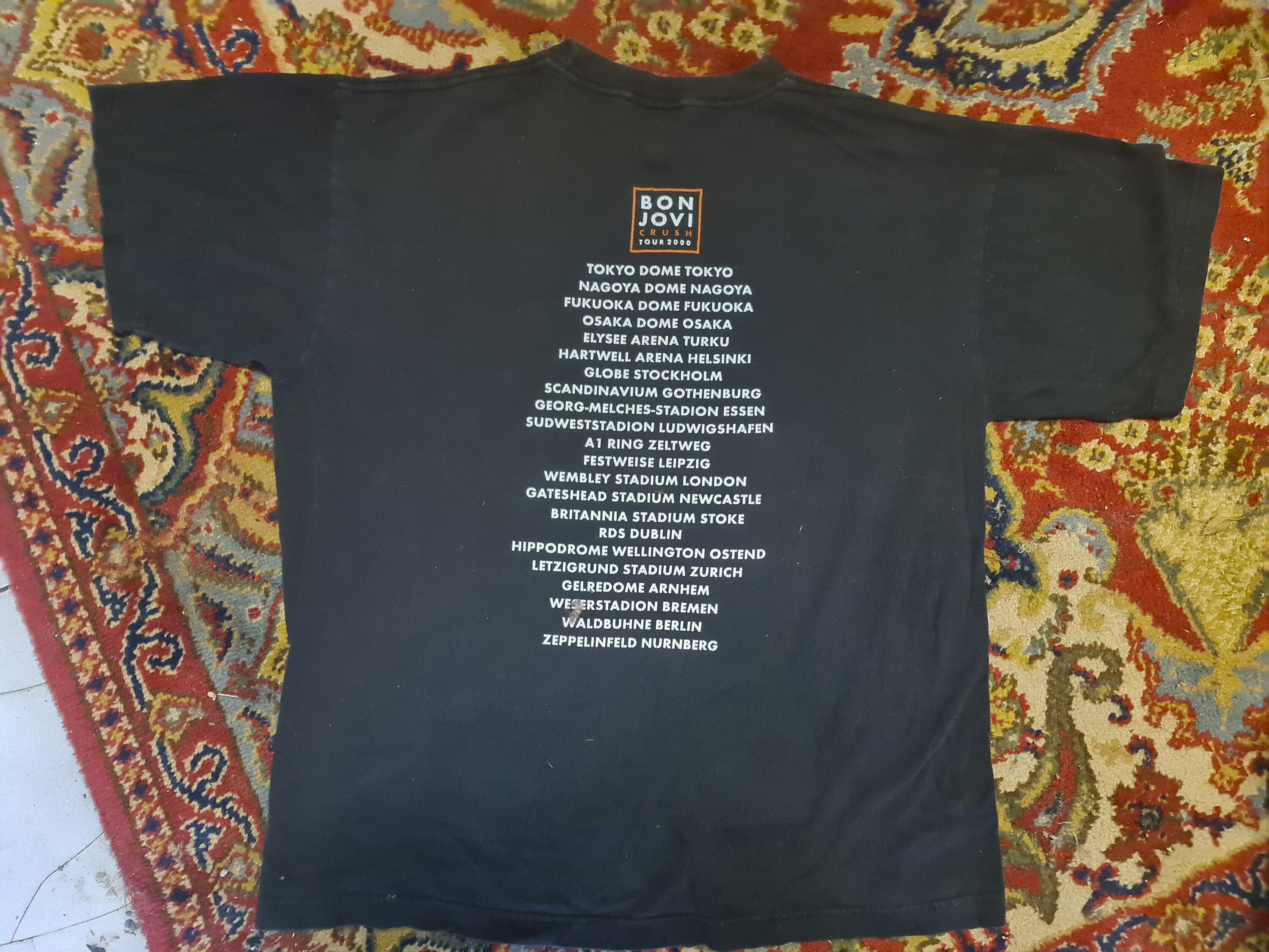 Jon Bon Jovi Vintage 2000 Crush Tour T Shirt Redwood Front and
