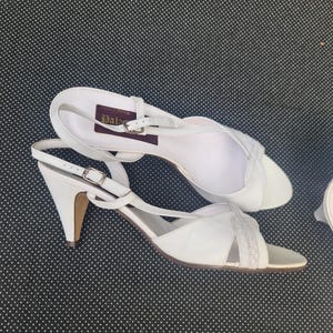 Palazzo pumps heels vintage peep toe 1980s deadstock made in Italy vintage unworn