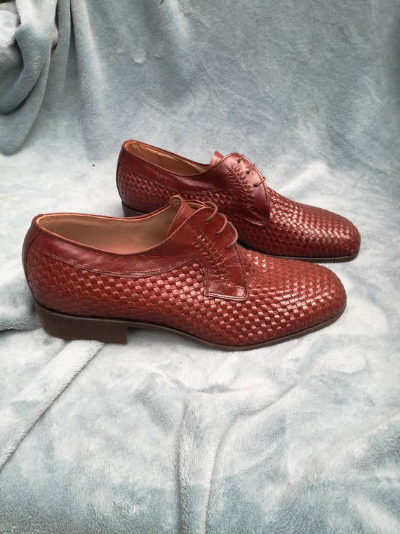 Deadstock vintage shoes braided leather lace shoes