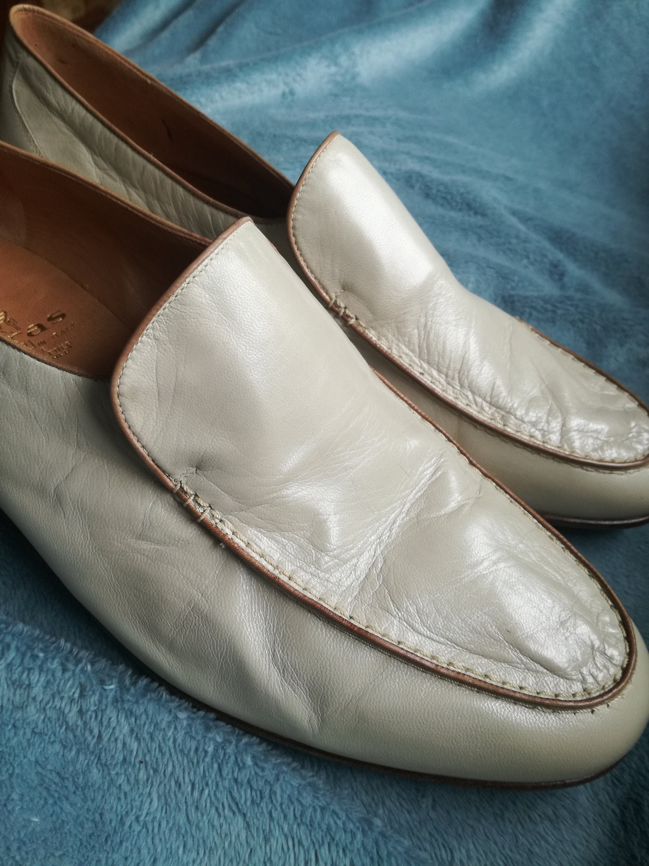 Madras Men,s Italy Designer Deadstocck 60s/70s Slip Ons Callf