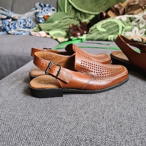 1970 vintage leather sandals mens deadstock unworn dead stock