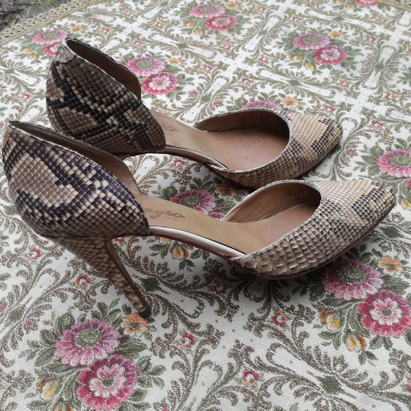 Magic snake reptile high heels pumps 70s 60s