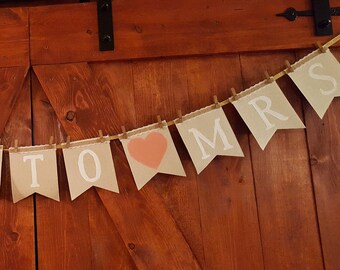 Miss to Mrs Burlap Banner