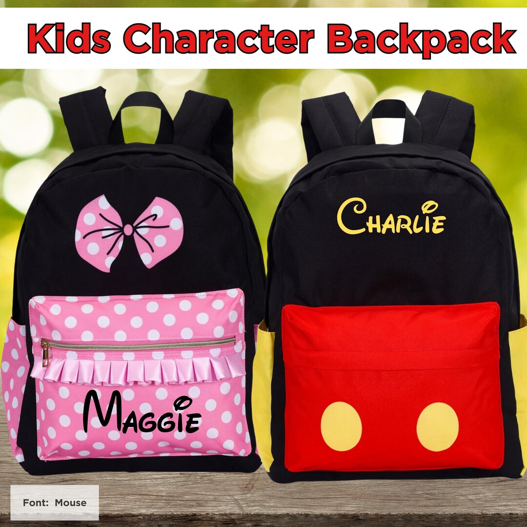 Personalized Kids Mouse Character Backpack - Etsy