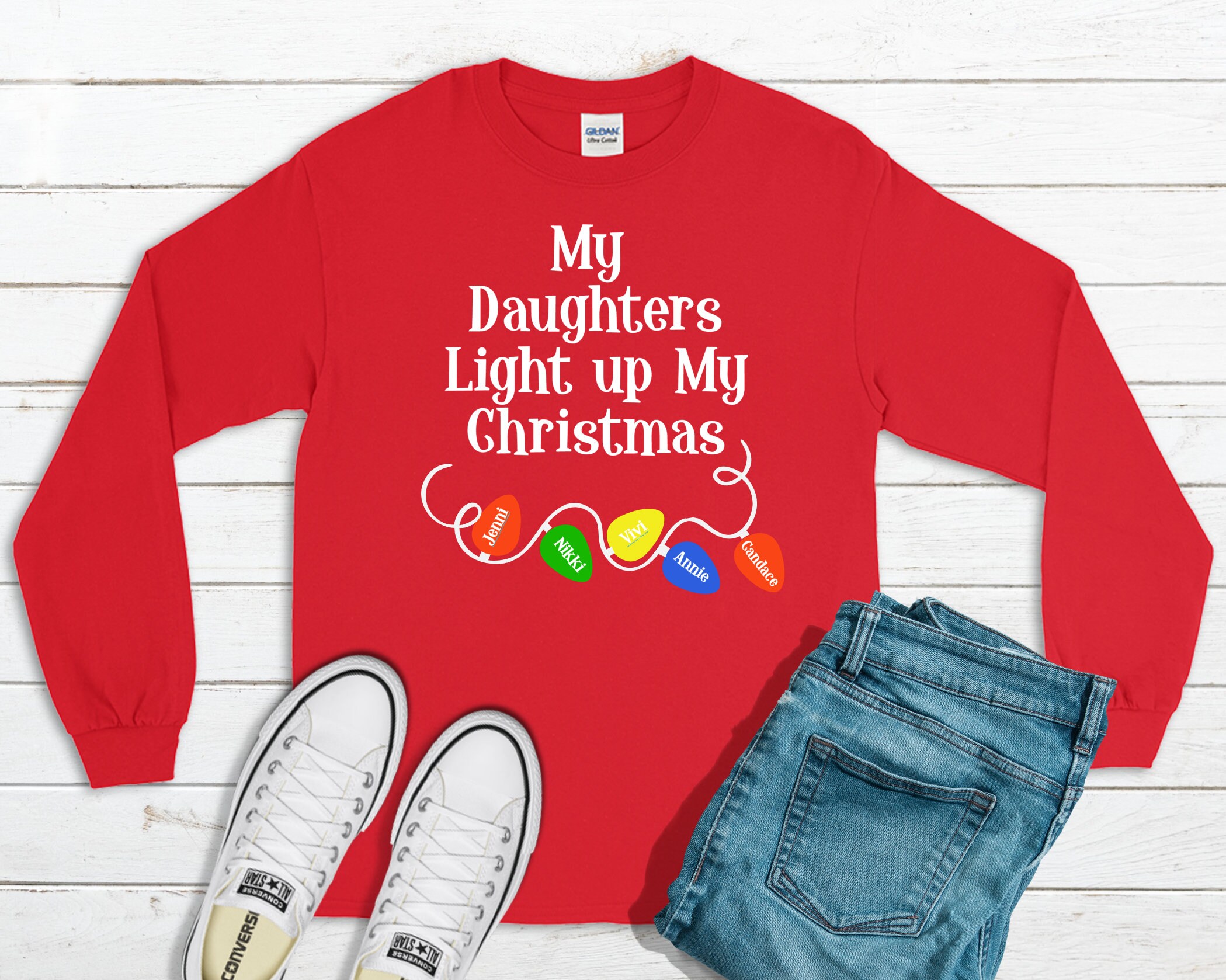 My Grandkids Light up My Christmas T shirt custom Family Christmas
