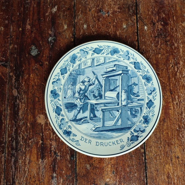 Royal Goedewaagen - Blue Delft - Wandteller "Der Drucker"