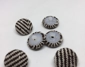 Handmade Fabric Covered Shank Buttons Set of 6