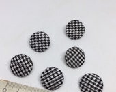Handmade Fabric Covered Shank Buttons Set of 6