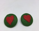 Handmade Felt Covered Shank Buttons Set of 2