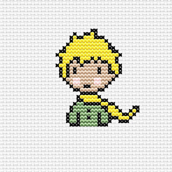 Little Prince Cross Stitch Pattern, Nursery Wall Art, Child Embroidery, Baby Room Decor, Mini Hoop Art, Modern X Stitch, Vintage Style Gift