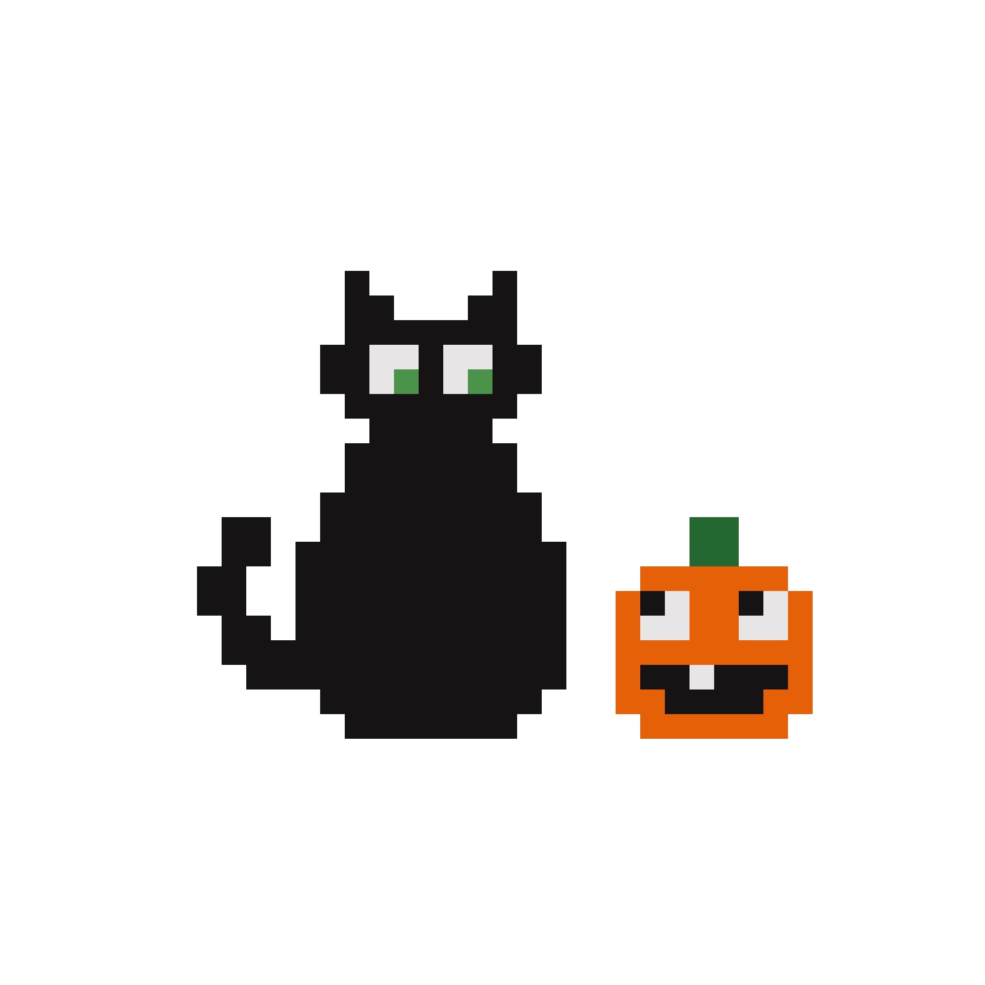 黒猫とかわいいカボチャ、クロスステッチのパターン、ハロウィンの友達